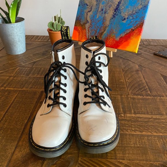 Womens Dr. Martens 1460 8-Eye Boot - White - Picture 3 of 6